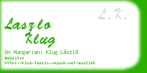 laszlo klug business card