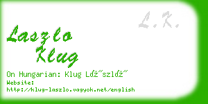 laszlo klug business card